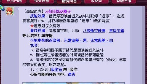 梦幻高级遗志有什么用